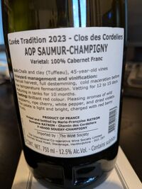 Back label